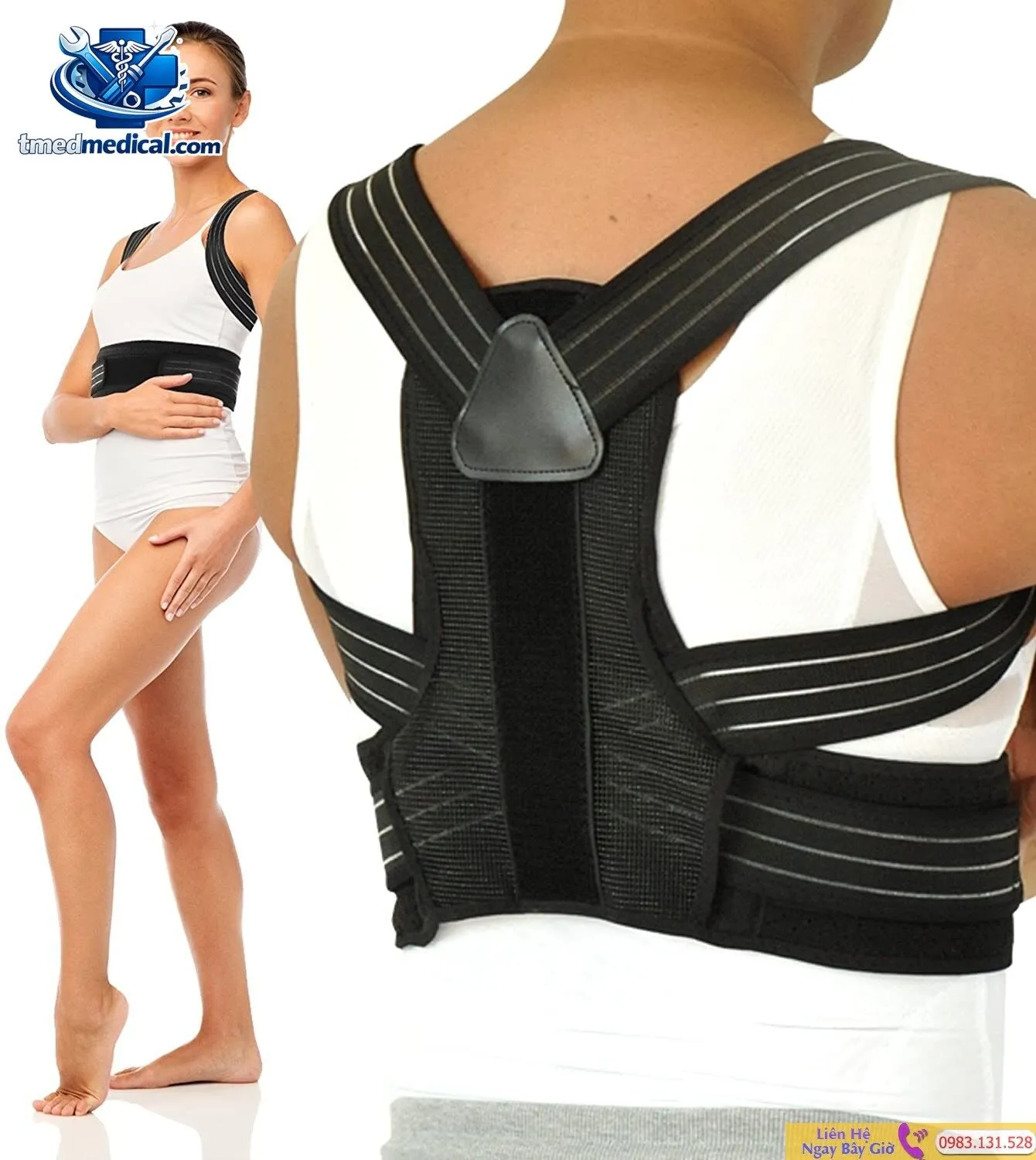 sử dụng đai chống gù lưng hỗ trợ chỉnh tư thế cột sống